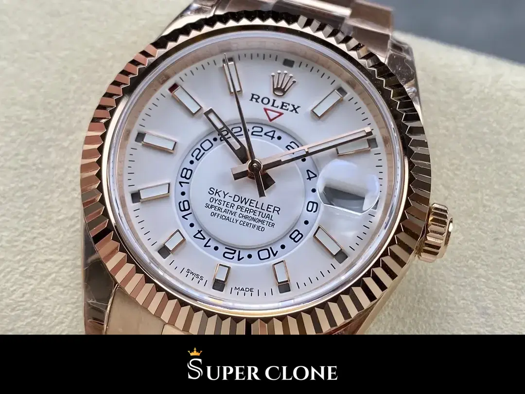 Rolex Sky-Dweller 336935 replica, vista 9, esfera blanco intenso