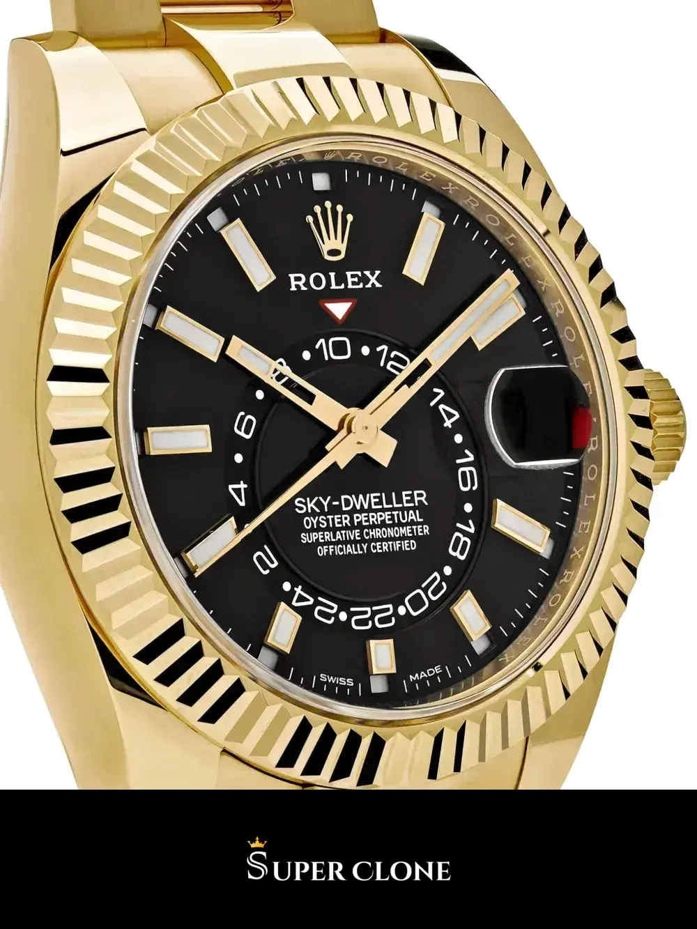 Rolex Sky-Dweller 336938 replica negro brillante, vista 3