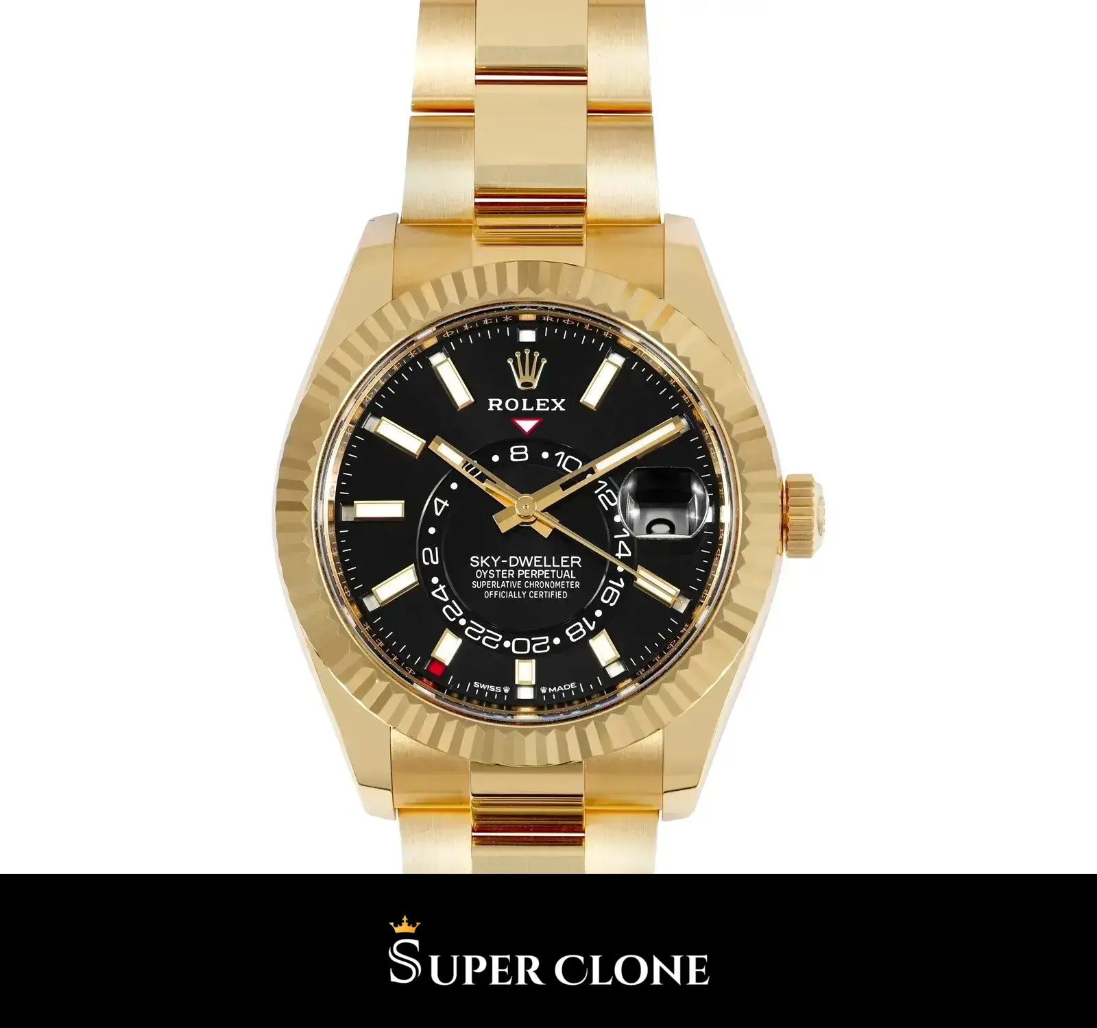 Rolex Sky-Dweller 336938 replica negro brillante, vista 4