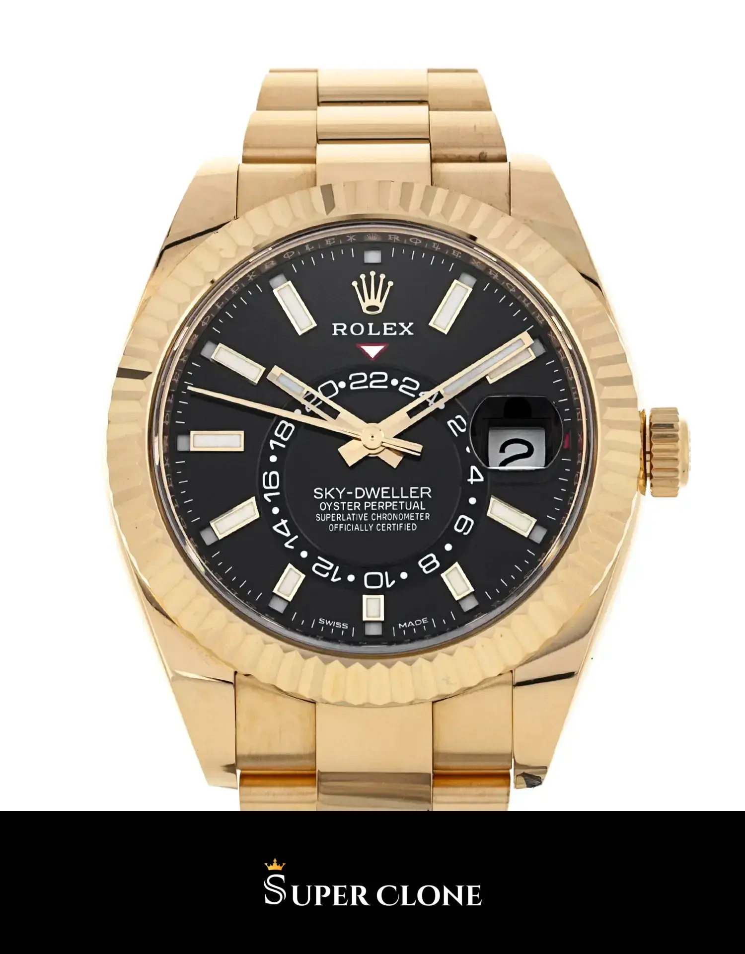 Rolex Sky-Dweller 336938 replica negro brillante, vista 5
