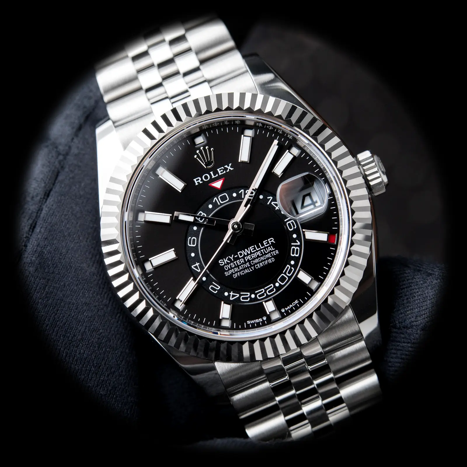 Rolex Sky-Dweller 336934 clon ETA 42mm, esfera en primer plano