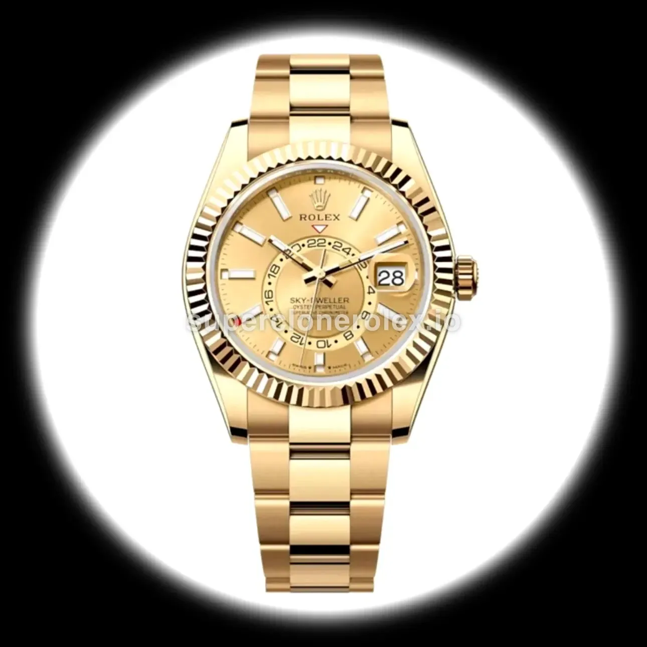 Sky-Dweller 336938 super clone suizo esfera champagne — vista frontal
