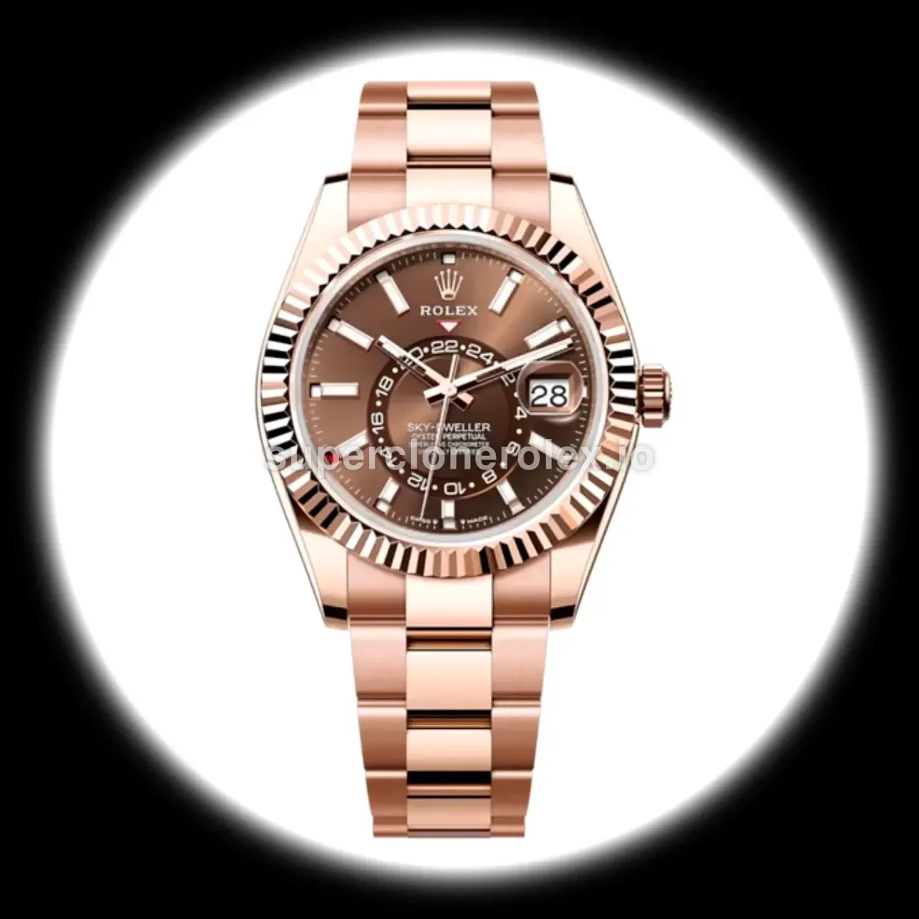 Rolex Sky-Dweller 336935 superclone esfera chocolate — vista frontal