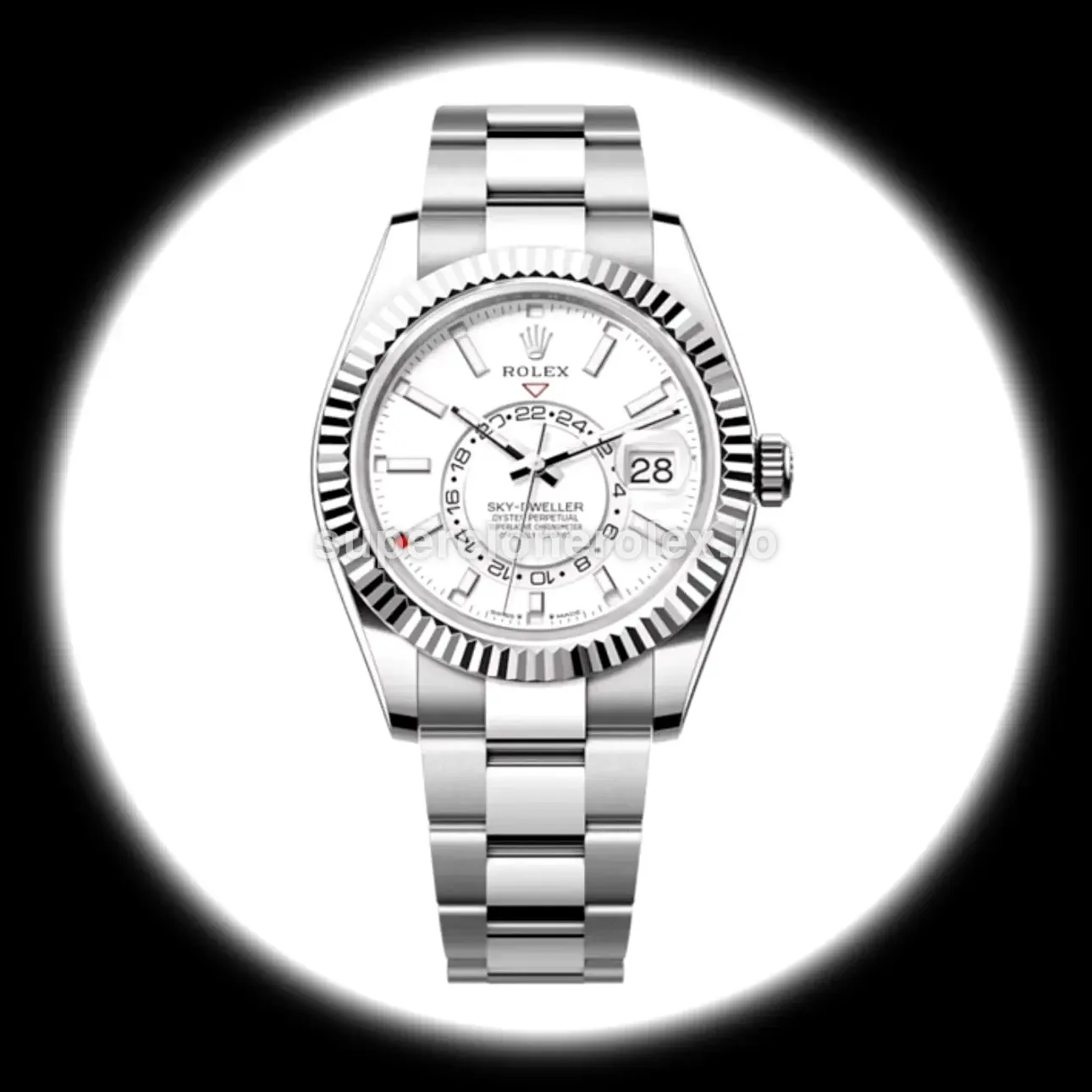 Sky-Dweller 336934 superclone esfera blanco intenso — vista frontal