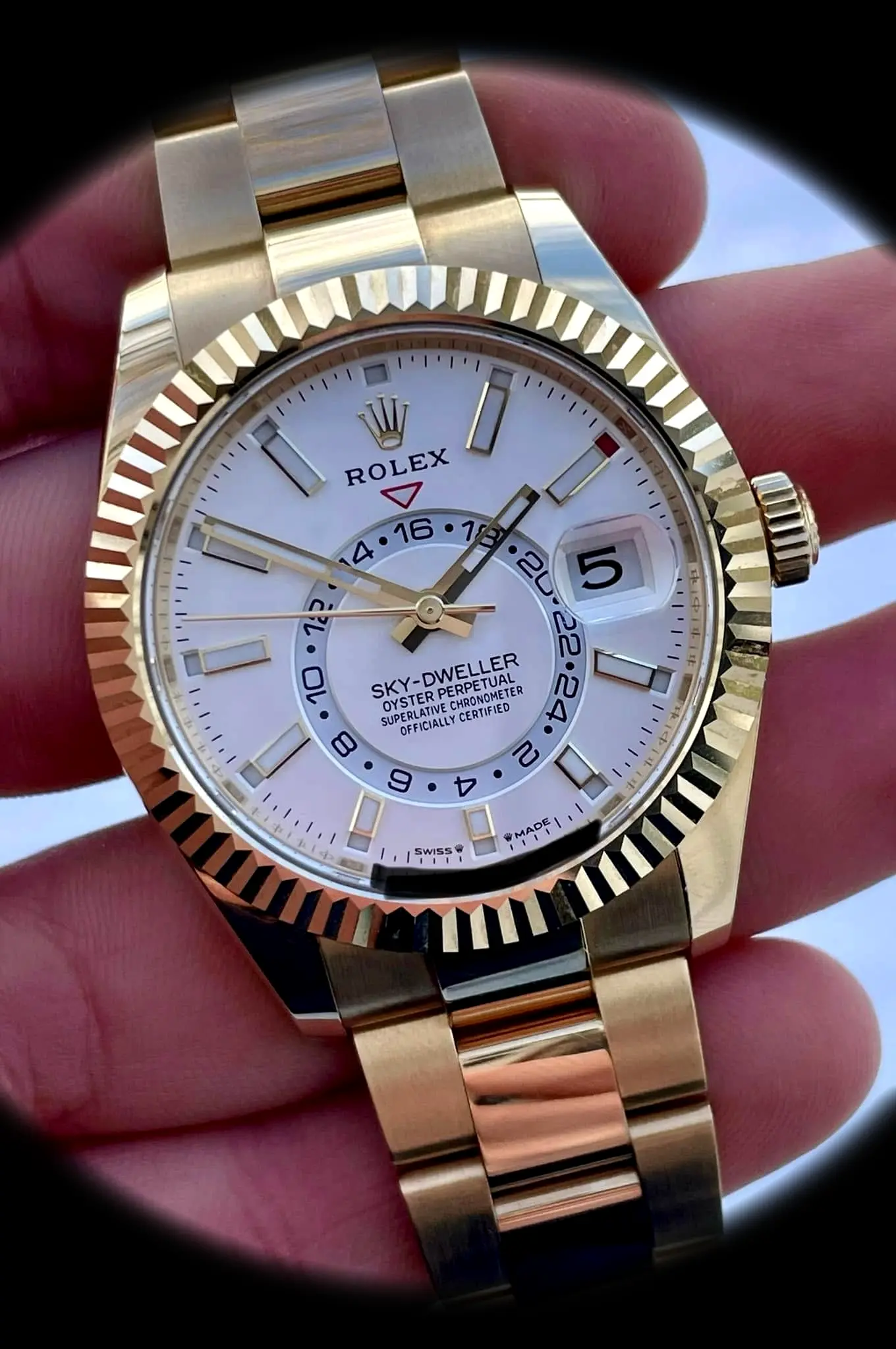 Rolex Sky-Dweller 336938 super clon, perfil lateral