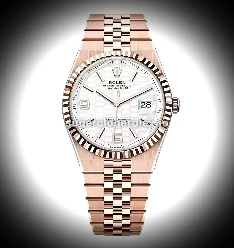 Rolex Land-Dweller 127335 super clone esfera blanco intenso — vista frontal